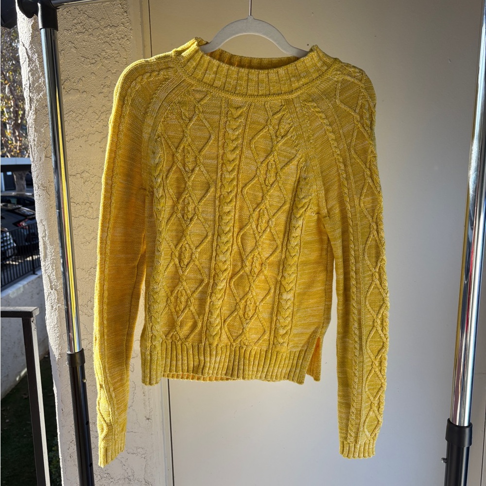 GAP Sunlit Yellow Cable Knit Sweater